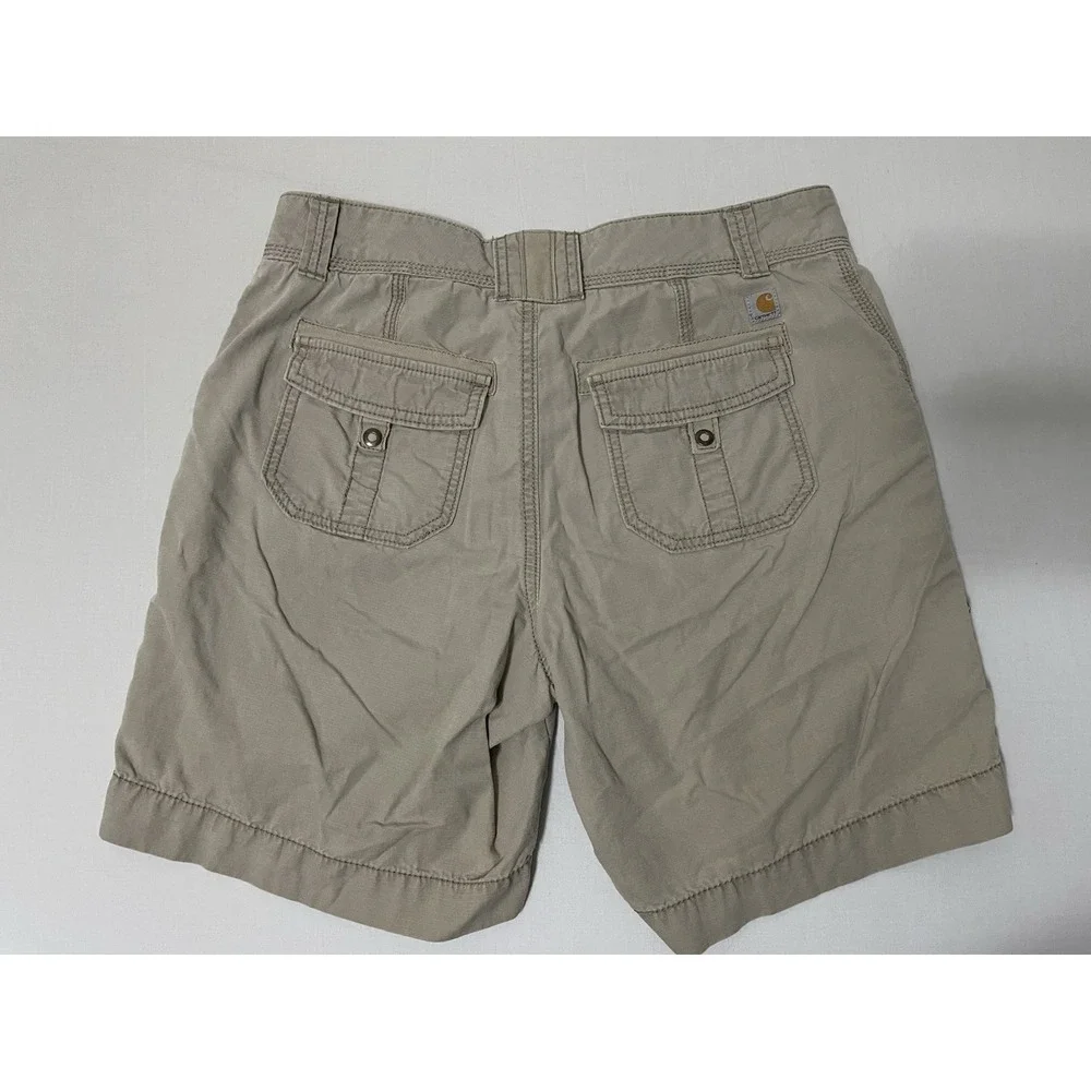 Women's Carhartt Relaxed Fit Roll‎ Up Cargo Short Size 8 Beige